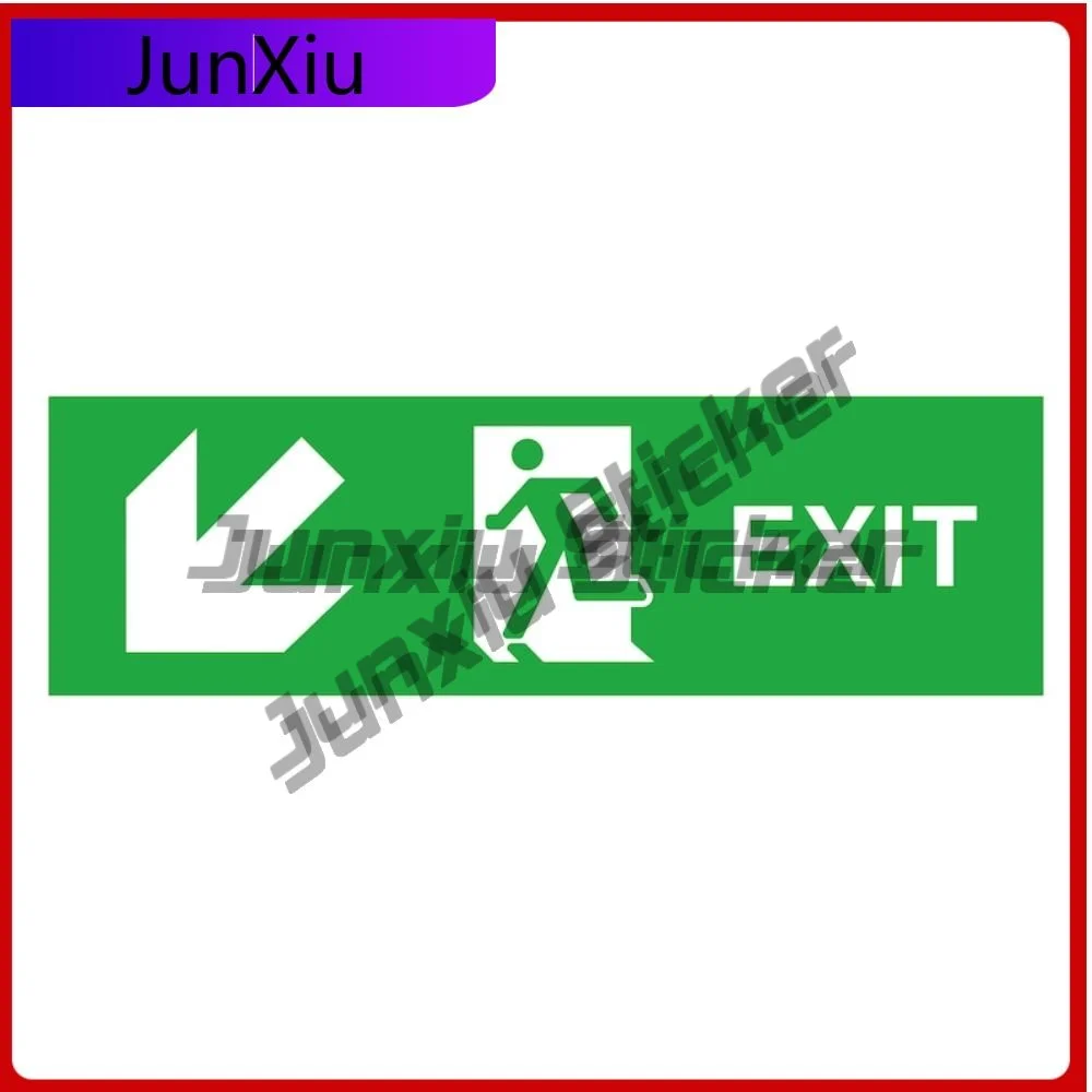 

Exit Down Left Safety Warning Sign Vinyl Personalized Stickers Funny Decoration Decals For Suv Bumper Adventure Motorcycle Stick