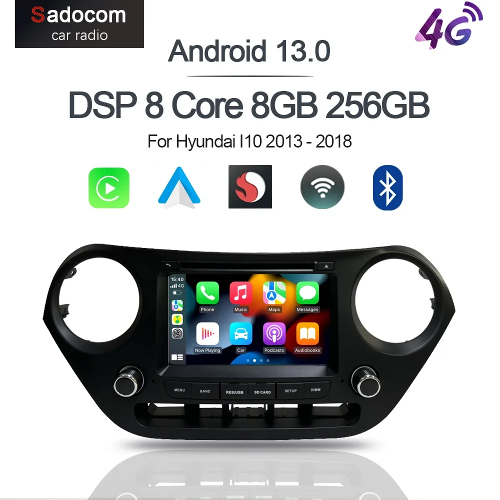 

Qualcomm Carplay Android 9. 0 8G + 13,0G 8 ядер GPS автомобильный Android плеер Wifi мультимедийная навигация для Hyundai I10 256-2013