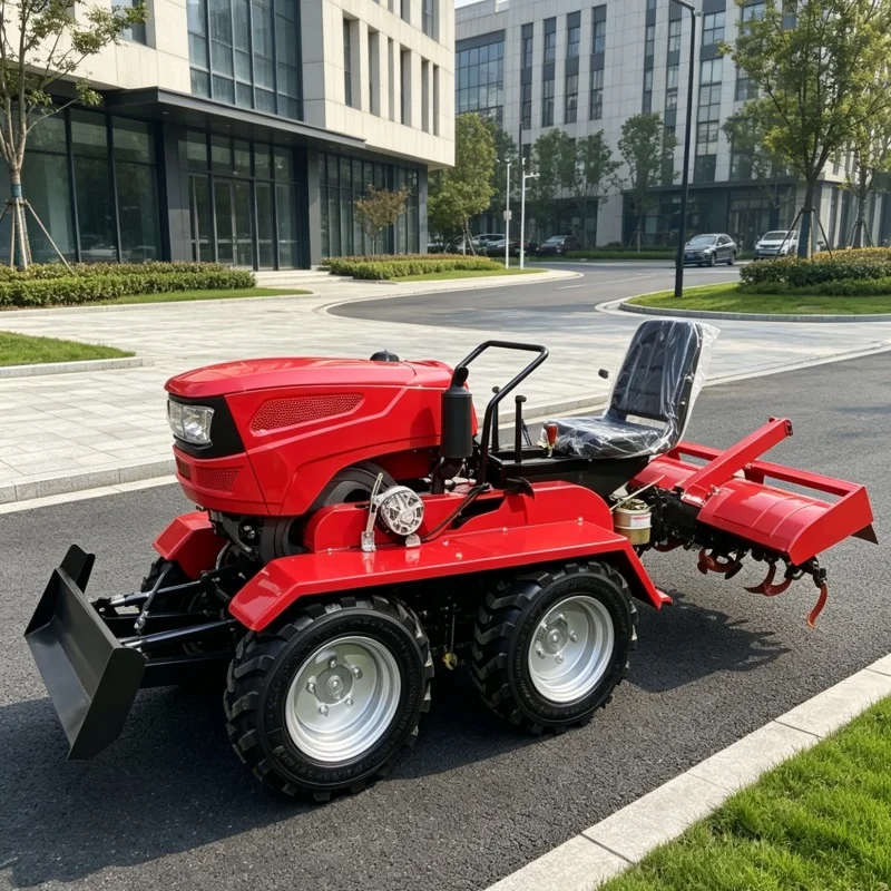 

Customized All-terrain Wheeled Tiller, Dual CE/EMC Certified, Four-wheel Rotary Tiller Tractor, New Farm Cultivator