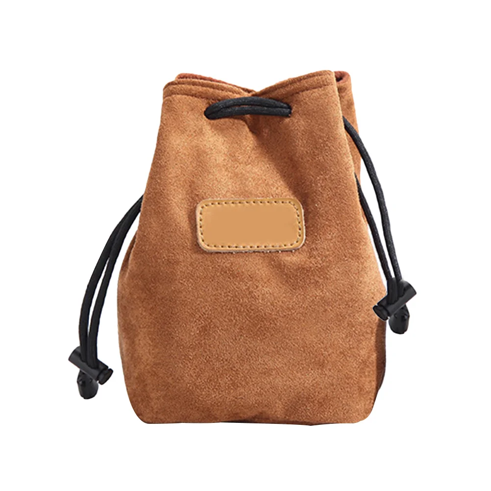 1 個のカメラレンズ保護バッグカーキ正方形サイズ耐久性のあるケースポータブル収納カバー屋外使用用