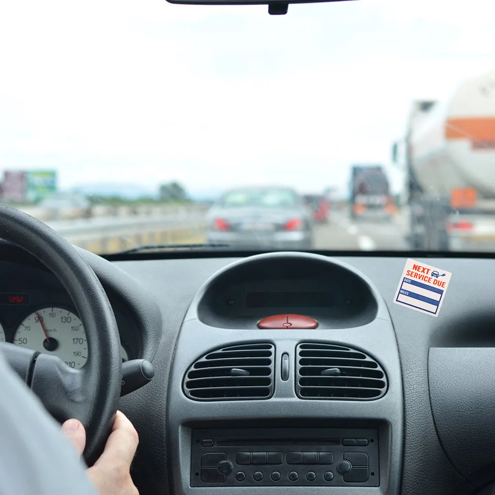 1 Roll Oil Change Reminder Stickers Clear Vinyl Waterproof Service Due Labels For Car Maintenance Window Windshield Removable No