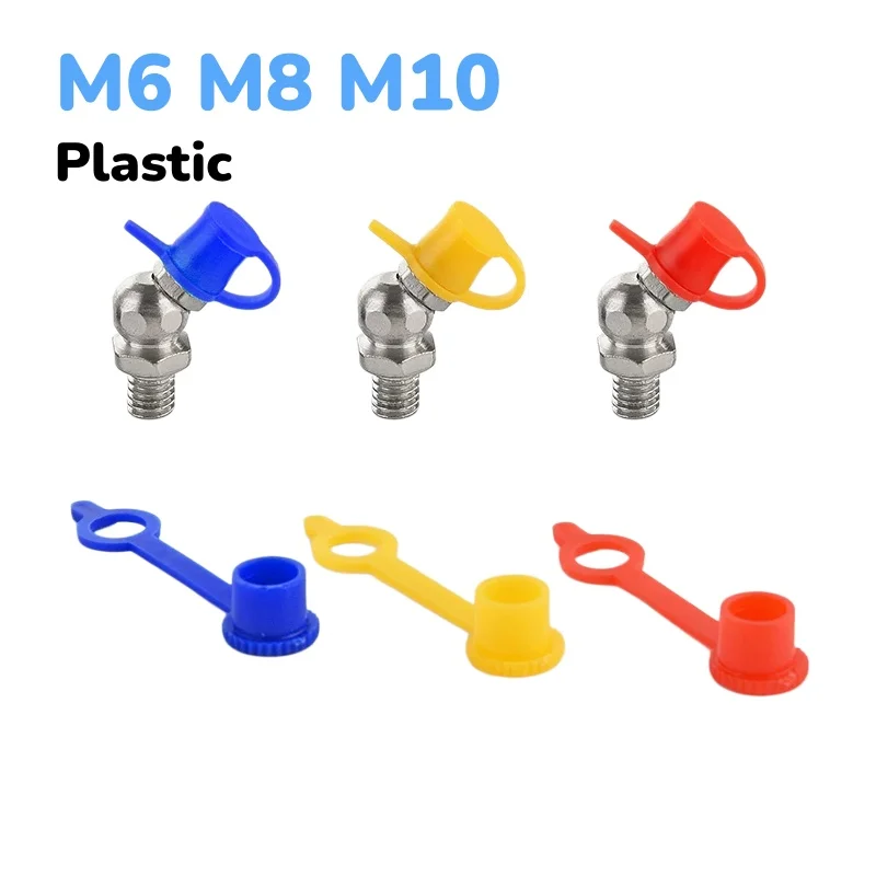 50Pcs M6 M8 M10 Red/Blue/White/Yellow/Green Plastic Grease Fitting Dust Cap