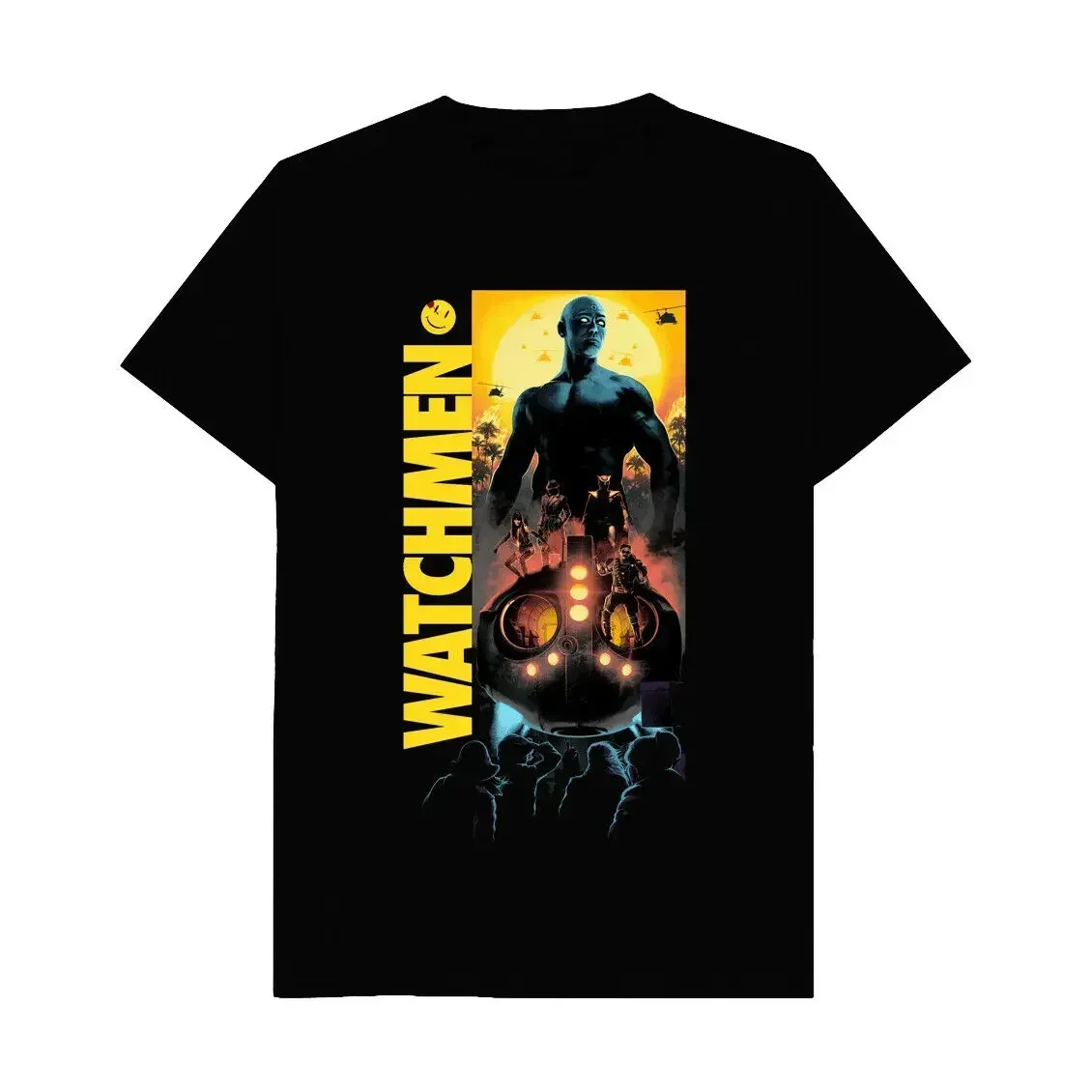 Watchmen Dr. Manhattan Silk Spectre Nite Owl Comedian Rorschach Black T-shirt