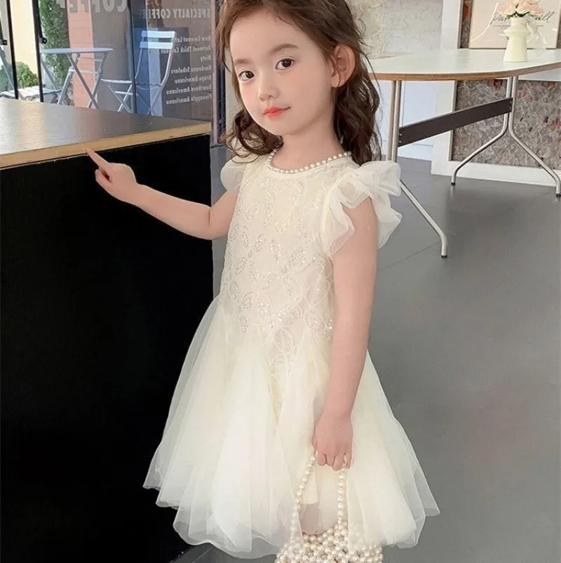 

Girls Baby Summer New Princess Dress Summer Dress Children's Elegant Vest Mesh Dress