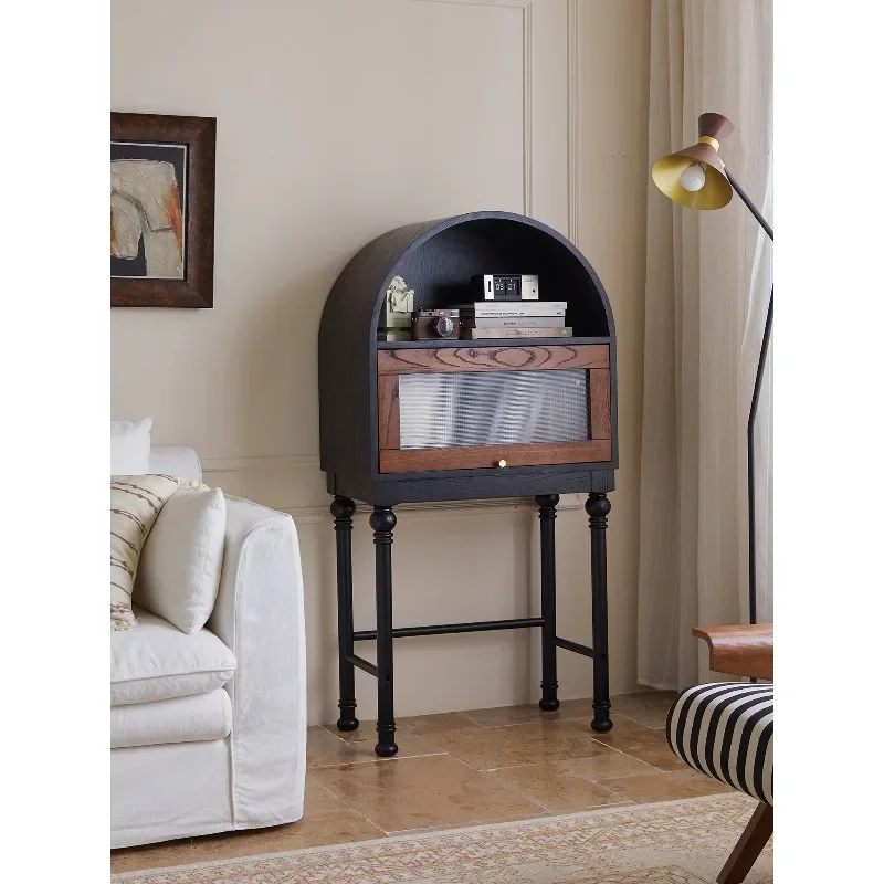 French medieval solid wood porch cabinet, living room foyer cabinet for home storage and dining side cabinet