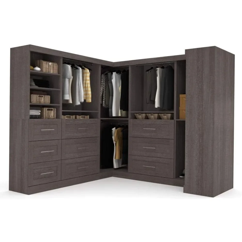 Walk-in Closet Organizer System, 161W, Bark Grey|