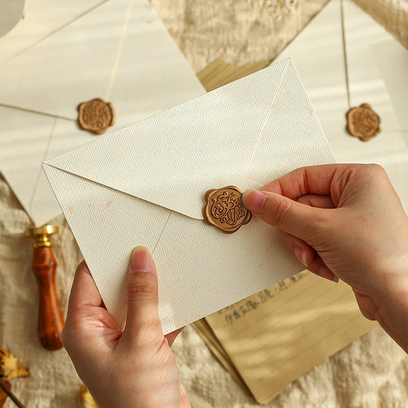 10pcs/pack Beige Paper Envelopes Gift Card Vintage Geometric Love Letter Envelopes Stationery