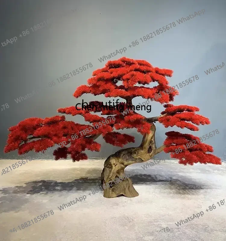 z183    Red maple tree simulation landscape ornament indoor and outdoor fake tree window shopping mall hotel decoration