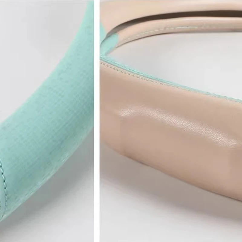 غطاء عجلة قيادة السيارة العالمي لجميع المواسم - جلد نابا بنمط ماسي جديد، مقاس داخلي متين للسيارات