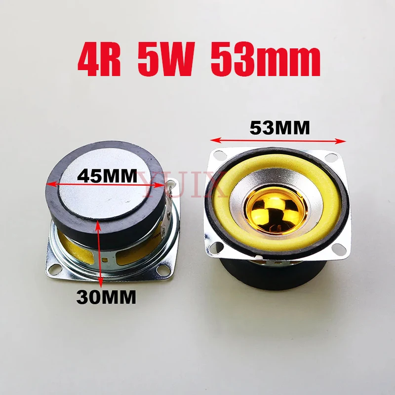YUXI 1 pz 4 Ohm 5 W 53 MILLIMETRI Bluetooth Audio Radio Altoparlante 45mm Altoparlante Magnetico Esterno Schiuma Giallo Blu Rosso Verde Bordo Tappo Luminoso