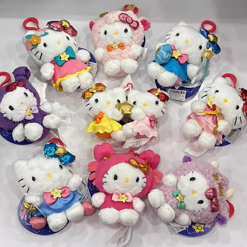 

Оригинальная серия Sanrio Hello Kitty 12 Constellations, плюшевая кукла, сумка, подвеска, декоративный брелок, аниме, детские игрушки, подарок