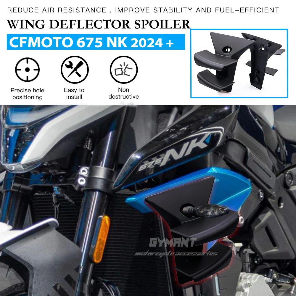 

Fit For CFMOTO 675NK Side Wing Side spoiler FRONTAL SPOILERS For CFMOTO 675 NK 2024 2025 2026 Front spoiler Lower spoiler flank