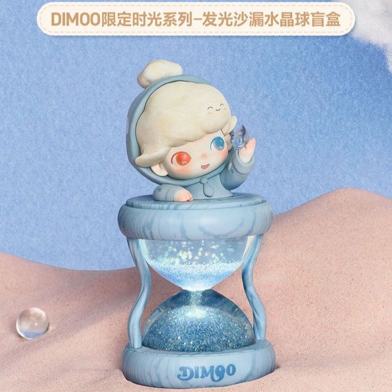 POP MART DIMOO Serie Limitada Bola de Cristal Luminosa con Reloj de Arena Caja Sorpresa Coleccionable Decoración de Escritorio Regalo para Fans del Anime