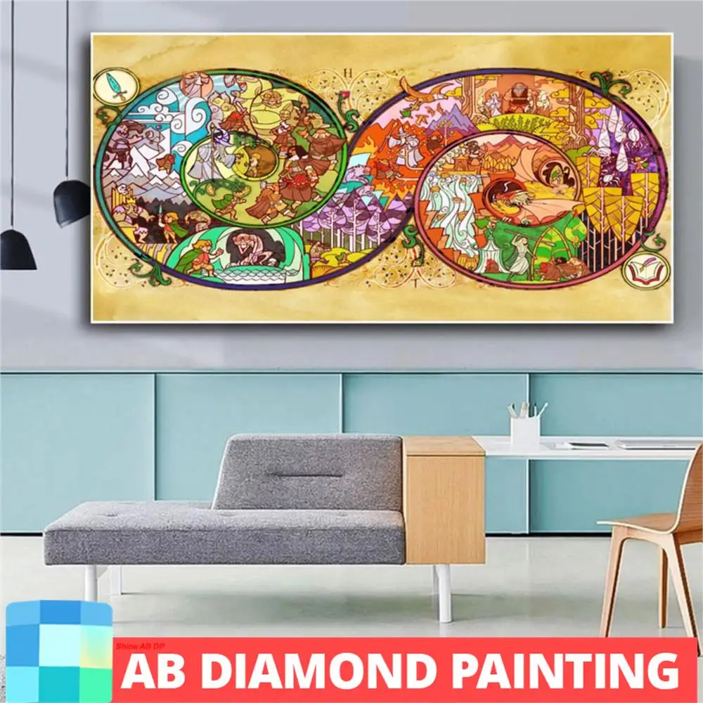 AB Northern Lights Disney DIY 5D Diamond Painting arte astratta trapano completo strass fantasia ricamo vendita mosaico Decor Home