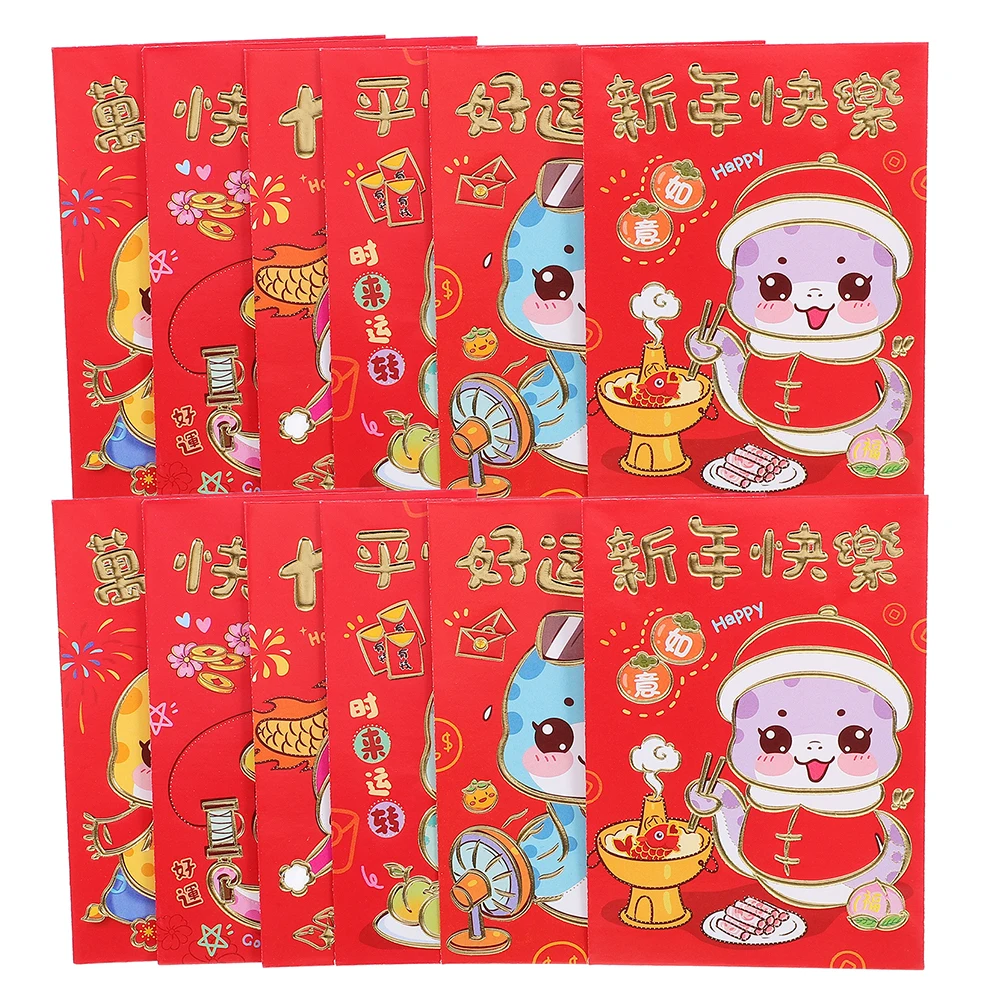 

Spring Festival Red Envelopes Year Of The Snake 2025 Cartoon Lucky Money Packets Chinese New Year Small Cash Envelope Gift