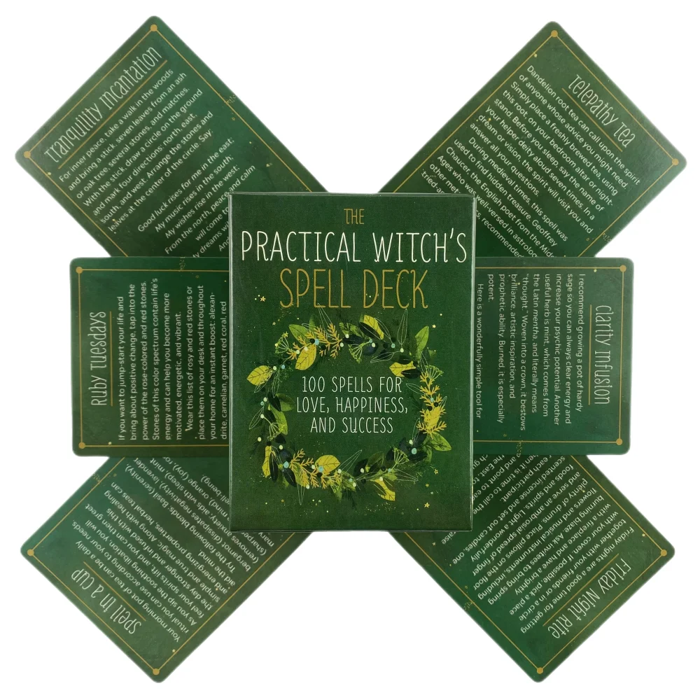 

100 The Practical Witch's Spell Deck Cards Tarot Divination English Versions Edition Oracle Board Playing Table Games
