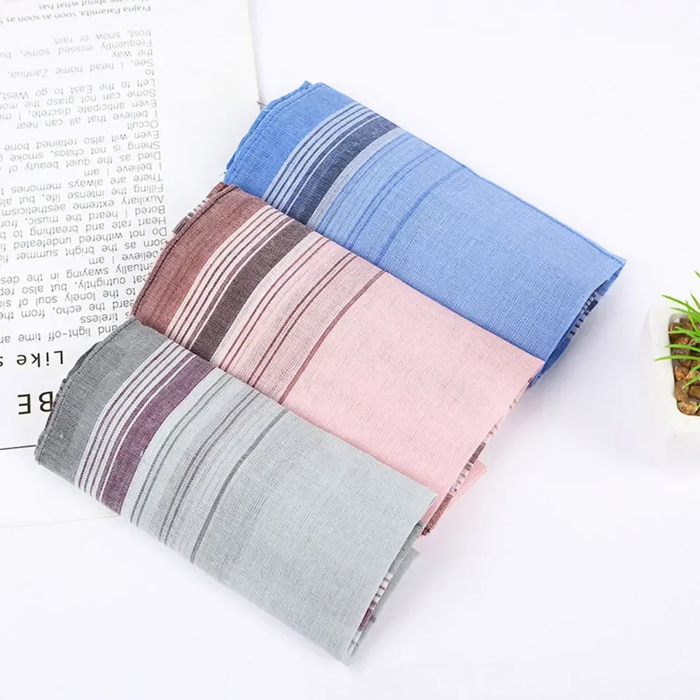 3Pcs Handkerchief Towels Multicolor Plaid Stripe Men Women Pocket for Wedding Party Business Chest Towel Handkerchiefs Scarves