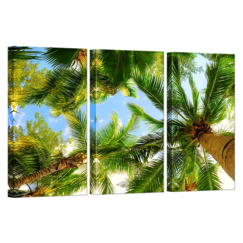 

3 Pieces Palm Tree Poster Wall Decor Tropical Plants Print Canvas Painting Modern Style Picture Living Room Wall Art