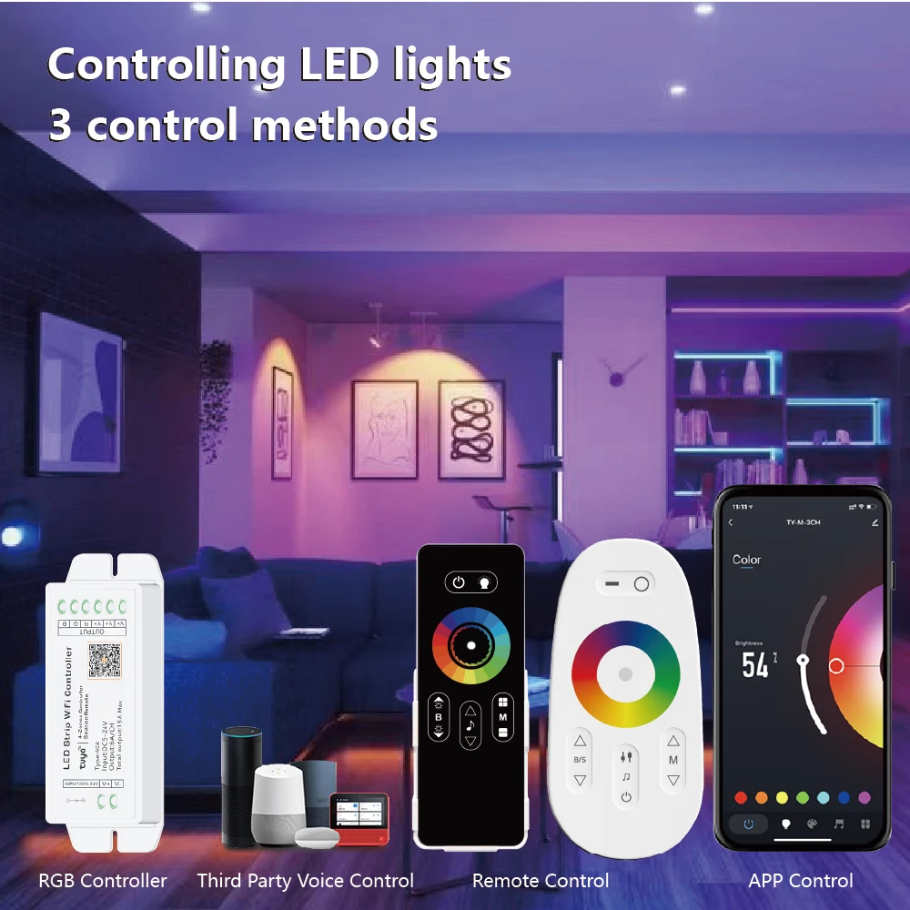 Zigbee Smart RGB LED Light Controller for Graffiti Wall Alexa/Google Home Voice Control Music Sync bedroom decoration APP Remote