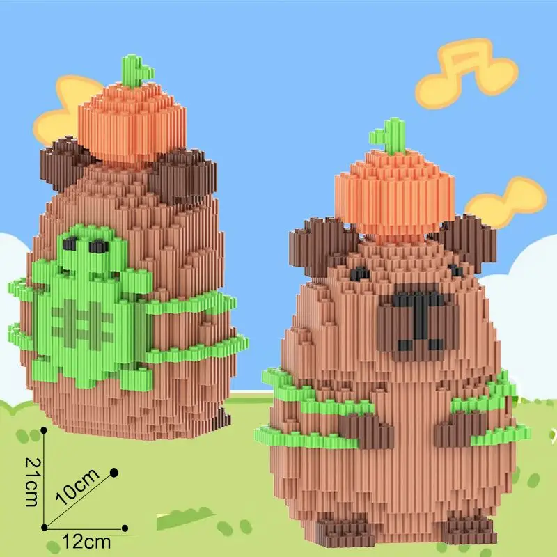 Capipara gigante de gran tamaño, muñeco de cumpleaños, juego de construcción de té de burbujas de Capipara para niños de 14 años en adelante