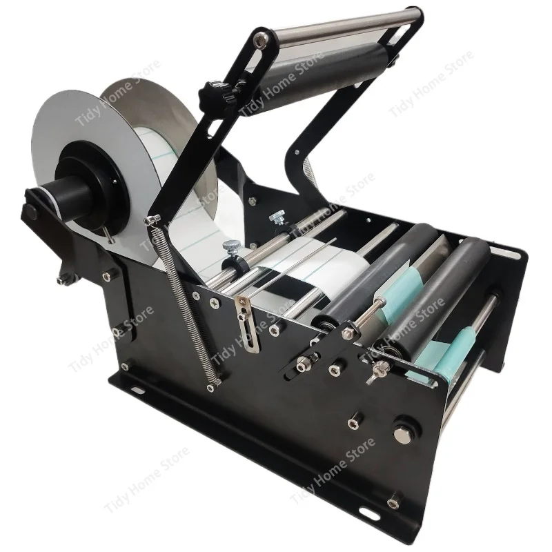 MT-40 Wide-Belt Press-Down Shaft Hand-Crank Labeling Machine Manual Round Bottle Adhesive Labeler