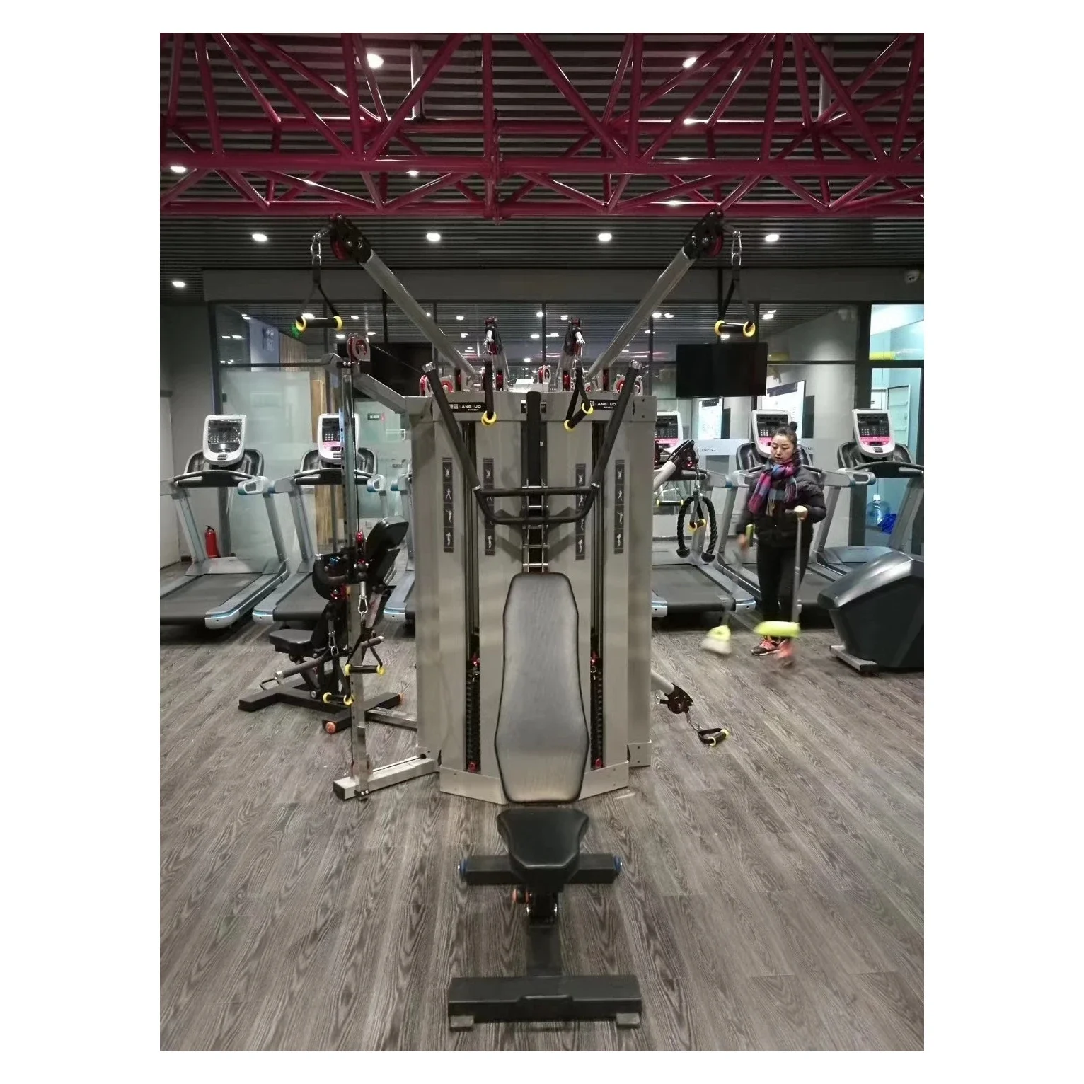 China Good Dual Stack Crossover Cable Multi-Functional Trainer And Multi-Person Comprehensive Training Fitness Equipment