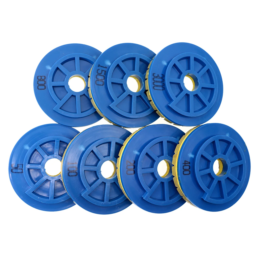 7PCS 5 Inch Snail Lock Diamond Edge Polishing Pad 125 mm Grinding Wheel For Granite Concrete Marble Automatic Machine