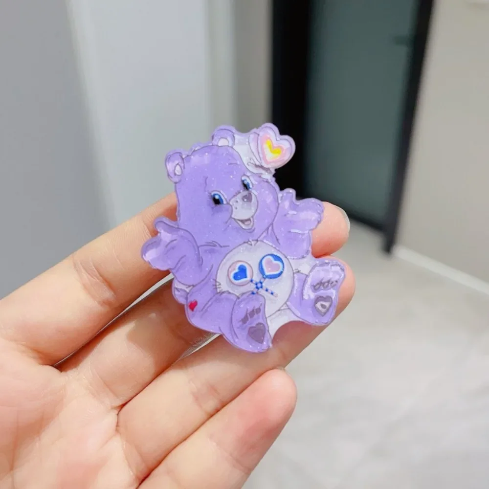 10pcs/set Kawaii Cute Care Bears Anime Peripheral Cartoon Acrylic Barrette Schoolgirl Hair Accessories Attachment Festivals Gift