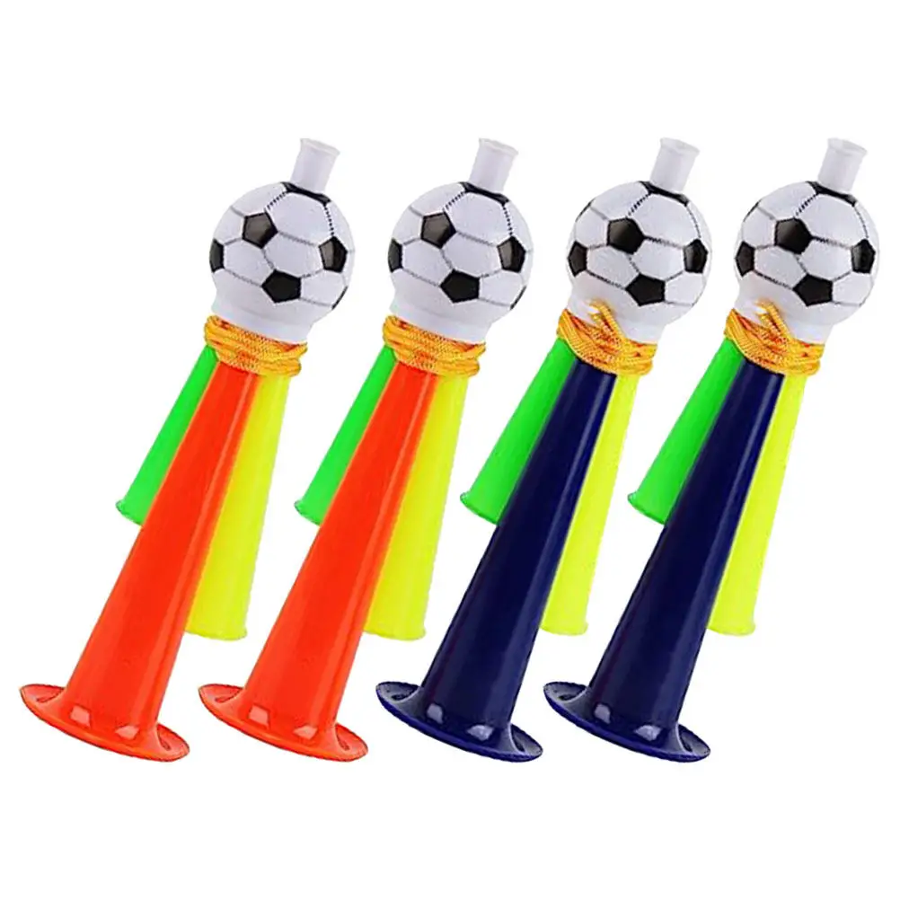 4Pcs Tear-Resistant Plastic Cheering Trumpet Small Soccer Horn for Sports Events Football Games Parties Noise Maker Prop