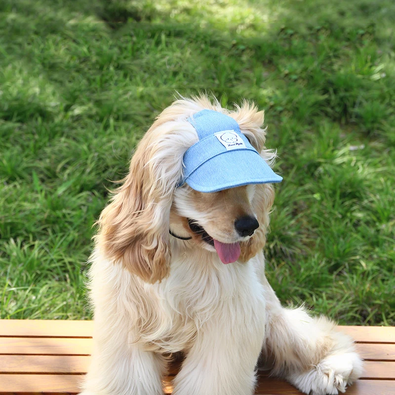 Pet Sun Hat for Dogs Dog Summer Hat with Ear Holes Sun Protection Pet Hats for Dogs Adjustable Baseball Caps with for Outdoor