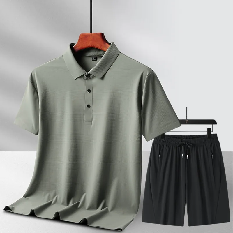 

Men's New Fashionable Versatile POLO Short Sleeved Shorts Set High-quality Outdoor Sports Leisure Fashion Short Sleeved T-shirt