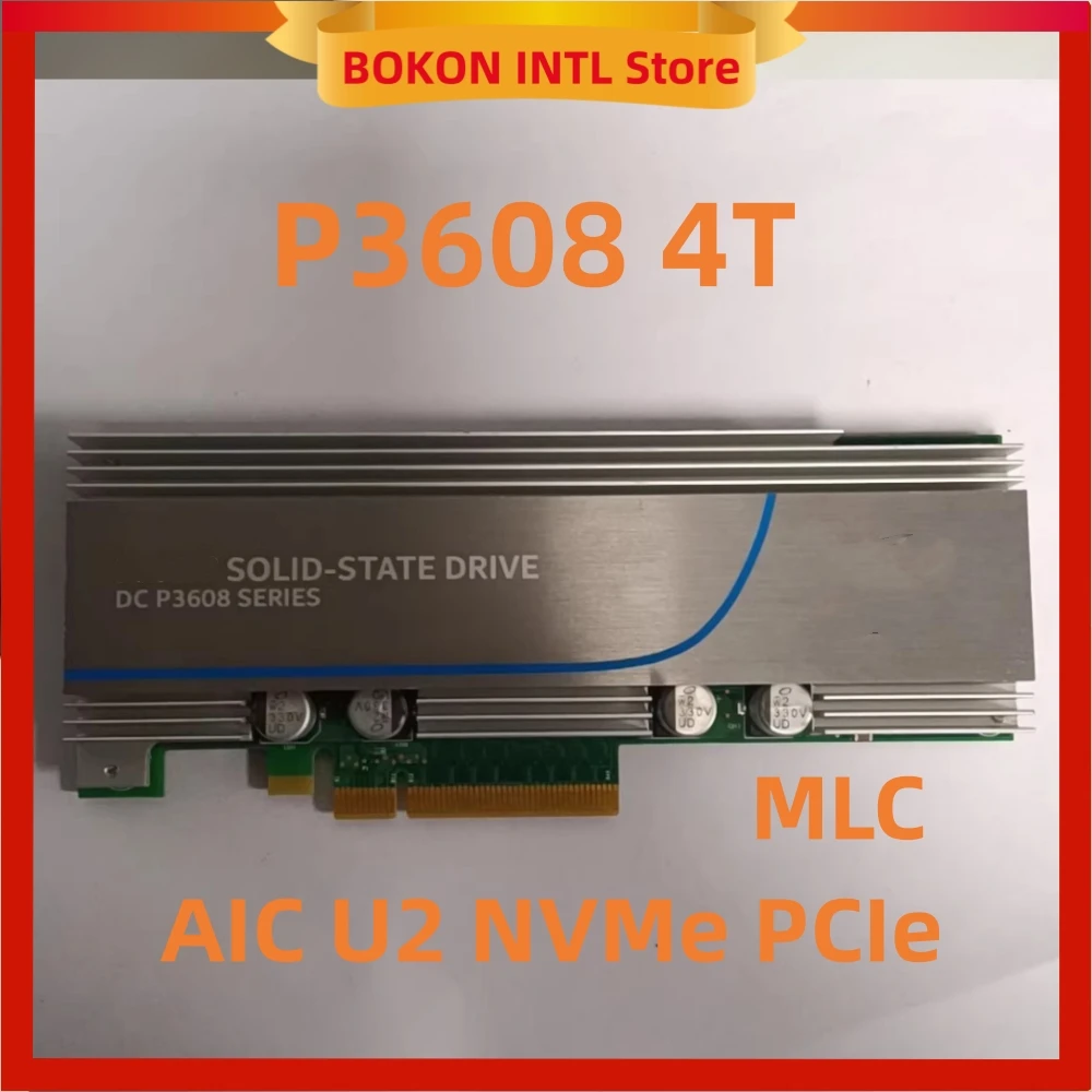 P3608 4t mlc aic u2 nvme pcie cartão duplo 2t unidade de estado sólido original para servidor intel de grau empresarial