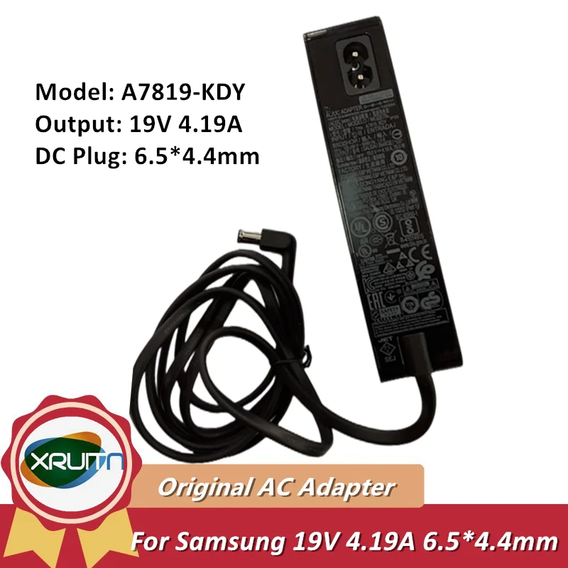 New Genuine A7819_KDY 19V 4.19A 78W AC Adapter for Samsung Monitor C27FG73FQC C34G55TWWC C34F791WQ Power Supply BN44-00888B