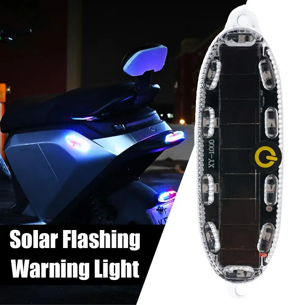 Solar Motorcycle Electric Warning Light Car LED Warning End Decorative Solar Flashing Anti Light Collision Light Safety Rea Z5J0