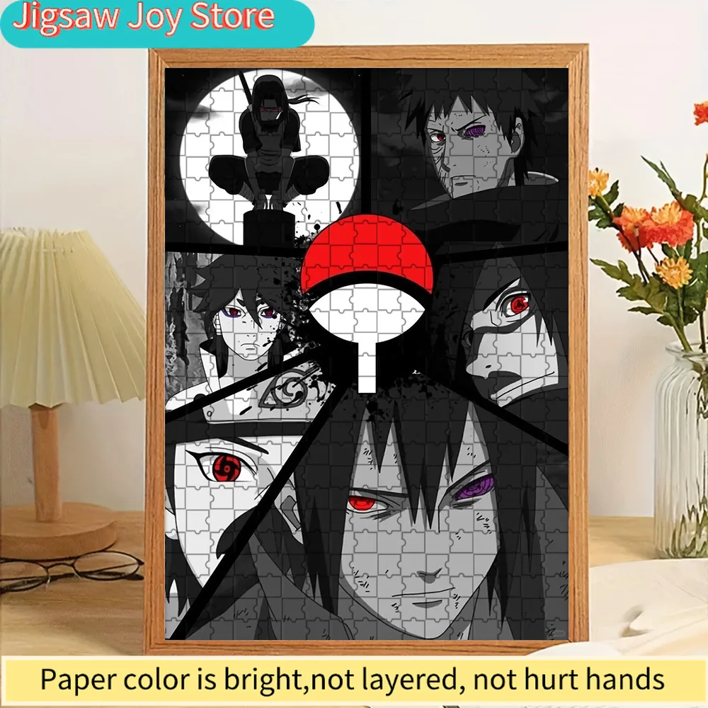 

Anime Naruto Uchiha Clan Sharingan Rinnegan Character Collage Scene Paper Puzzle, Premium Thick Paper Material, High Definition
