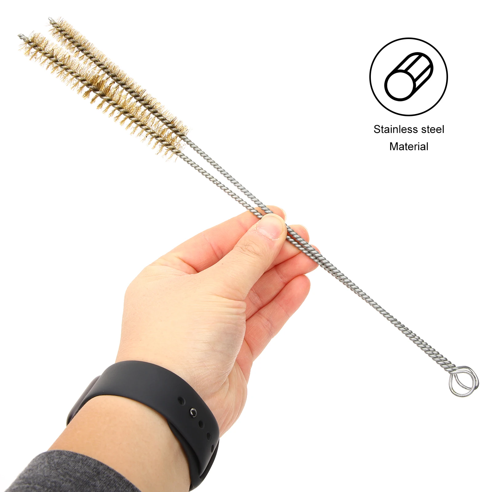 

10pcs Stainless Steel Wire Bore Brush Pipe Hole Cleaner Multi-Purpose Tool For Rust Removal Car Machining Dust Remover