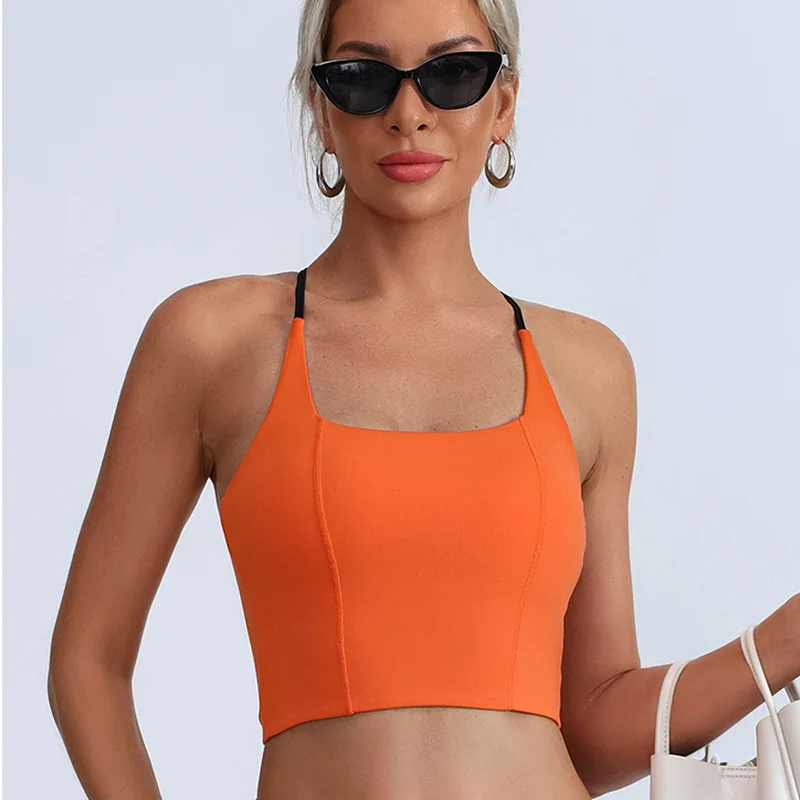 Strap Yoga Tank Top With Beauty Back Nude Feel Slim Fit Gym Clothes Woman Sexy Outfits Running Fitness Vest Female Clothing view 2