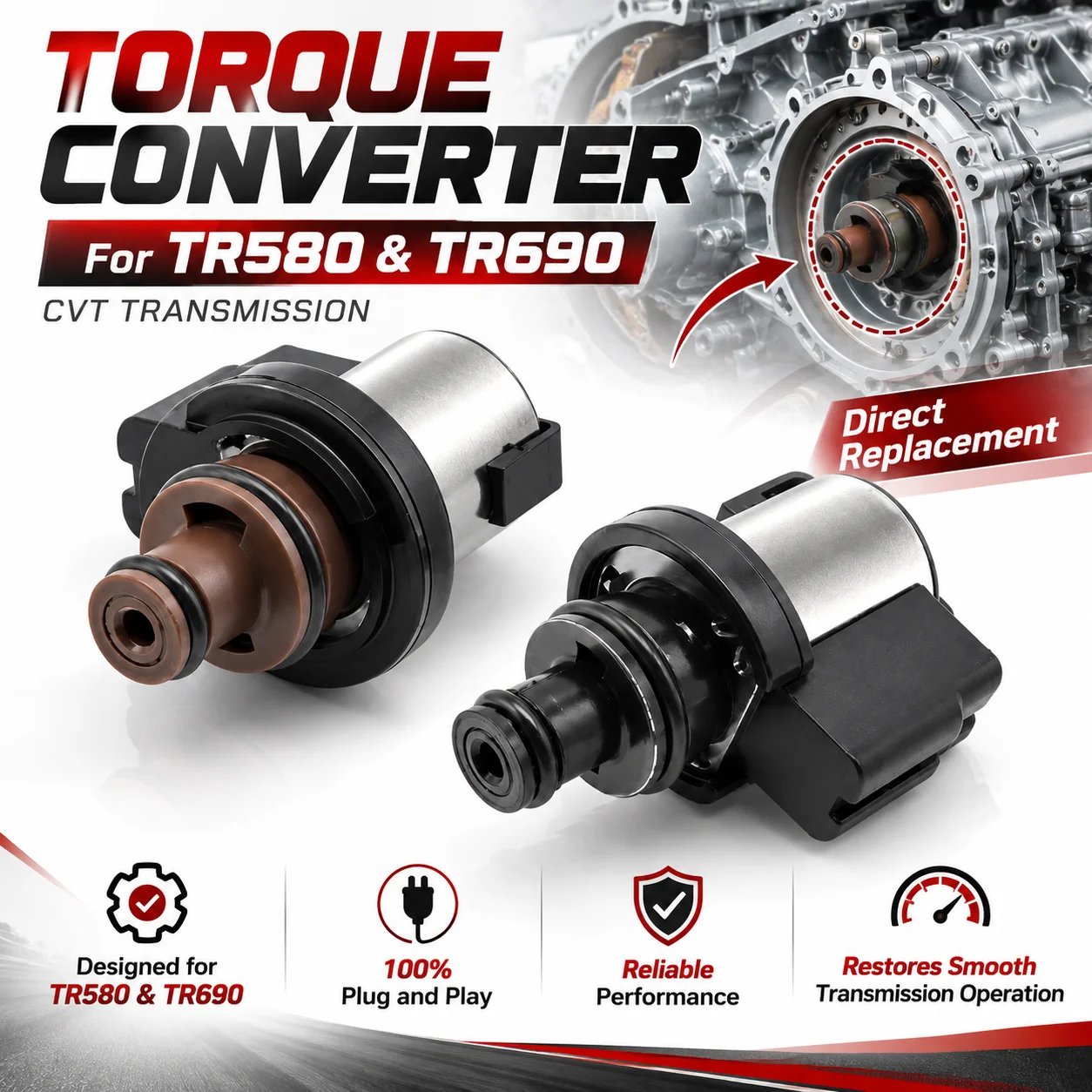 Lock-Up Solenoid For Subaru Outback Forester Legacy TR580 TR690 AWD Torque Converter Lineartronic CVT OEM 31825AA050 31825AA051 31825AA052 Transmission Control Valve
