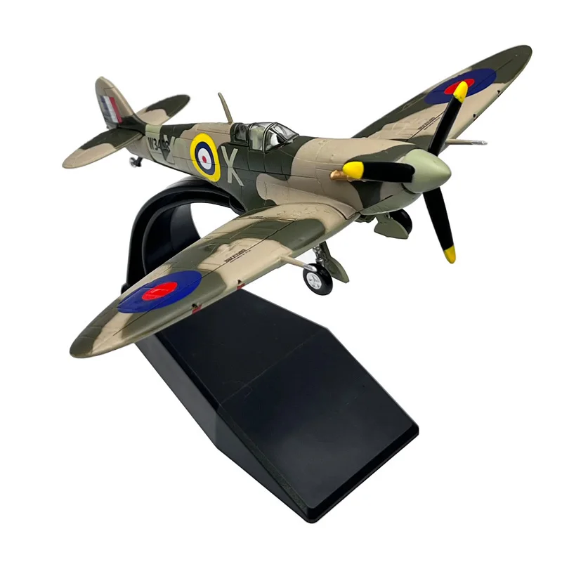 1:72 1/72 Scale WWII British Spitfire Fighter Plane Diecast Metal Airplane Aircraft Ornament Model Boy Birthday Toy Gift