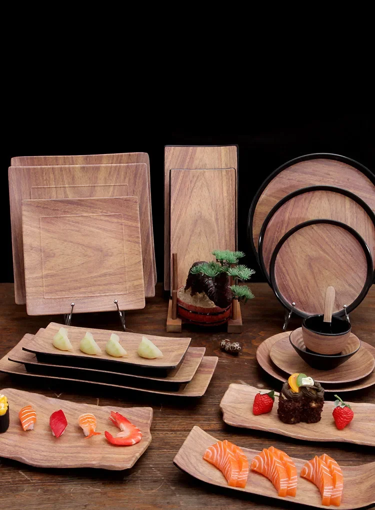 Japanese Thickened Melamine Plate Not Easily Broken Plastic Salad Plate Kitchen Tableware Set Home Dishes and Plates Sets