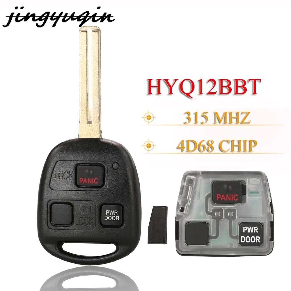 jingyuqin 3 Buttons Remote Key 315MHZ HYQ12BBT 4D68 Chip For Lexus RX330 RX350 RX400h 89070-48821 With Toy40 Blade