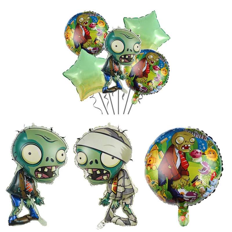 New Cartoon Hot Plants Vs Zombies Aluminum Foil Balloon Set Party Decoration Birthday Venue Decoration Gifts - view 2