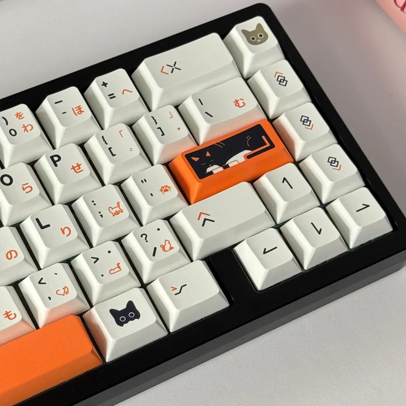 Imagem -04 - Keycap do Tema do Gato para o Teclado Mecânico Pbt Sublimação Térmica Perfil Original da Cereja Presentes Personalizados 126-chave