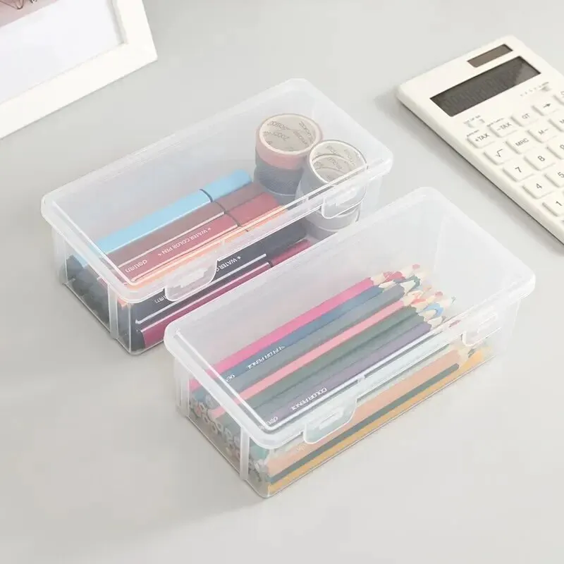 1PC Transparent Pencil Case Sketch Plastic Pencil Case Storage Case Art Student Pencil Case Large Capacity Toolbox image 4