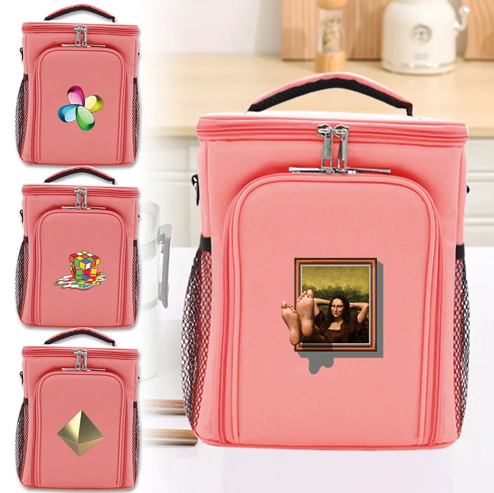 

Ice Box Insulated 3D Printing Series Pink Large Capacity Picnic Bag Family Outdoor Activities Food Storage Refrigerated Bag