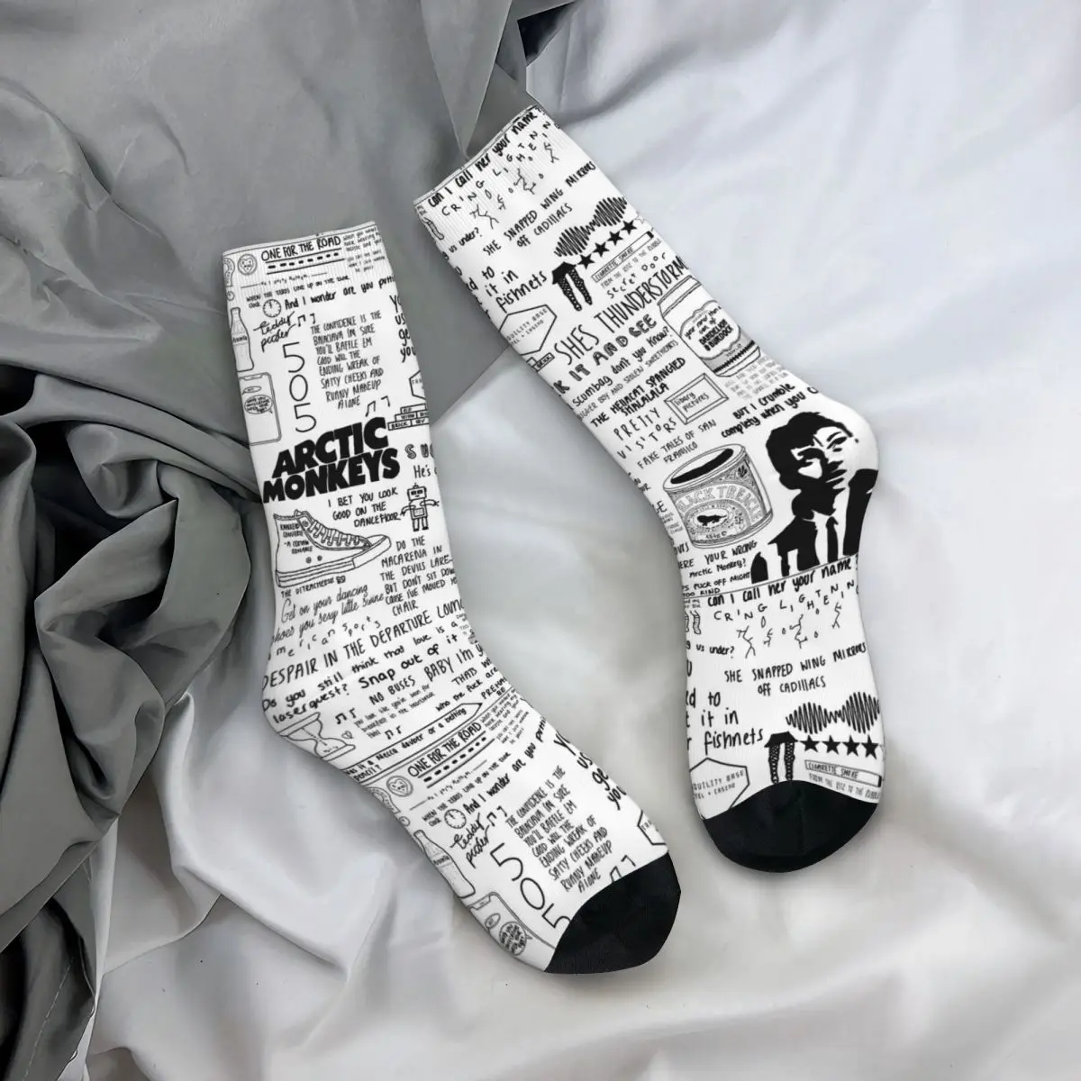 Chaussettes inspirées de Arctic Monkeys pour hommes et femmes, belle impression de mouvement, adaptées à toutes les saisons, cadeaux en élasthanne