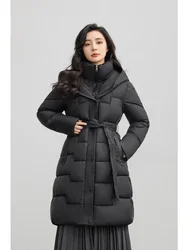 Parka invernale donna giacca lunga con cappuccio elegante solido addensare fusciacche sottili cappotti caldi abbigliamento da neve nuovo cappotto imbottito femminile M-3XL