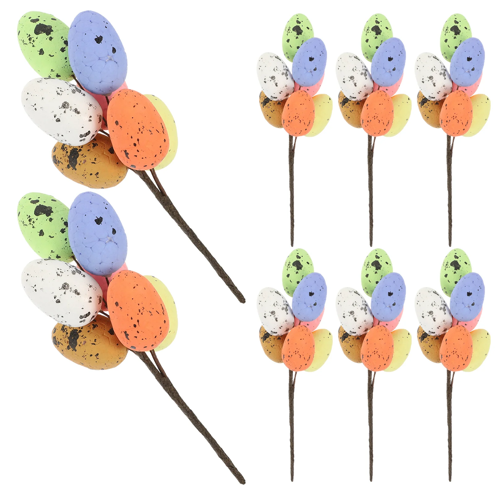 

8 Pcs Easter Egg Cuttings Spotted Branches Decor Tree Decoration DIY Crafts Festival Plastic Realistic Adornment