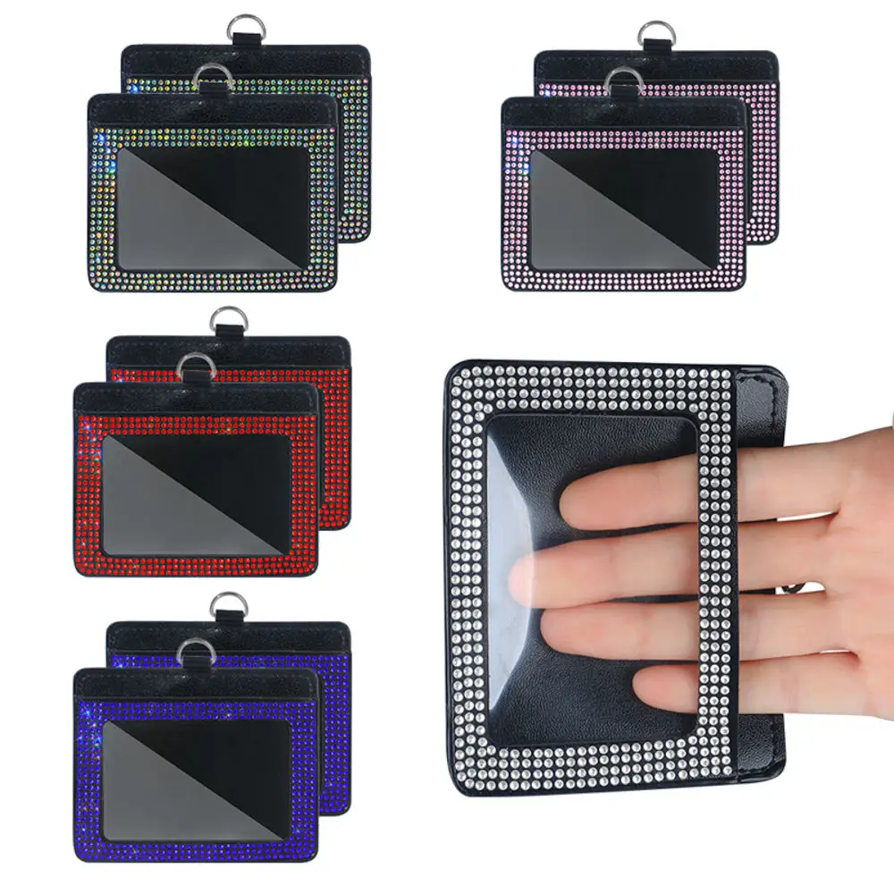 Bling Diamond Crystal Car Card Cover Case Business Work Card Holder Organizer Credit ID Card Badge Bag Car Accessories