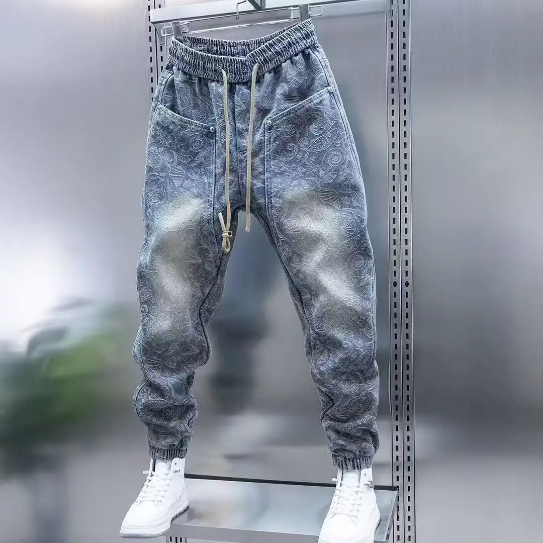 

2025 men's Grinding white jeans man slim fit jeans men Fashion Classic Denim Skinny Jeans men's casual High Quality Trouser